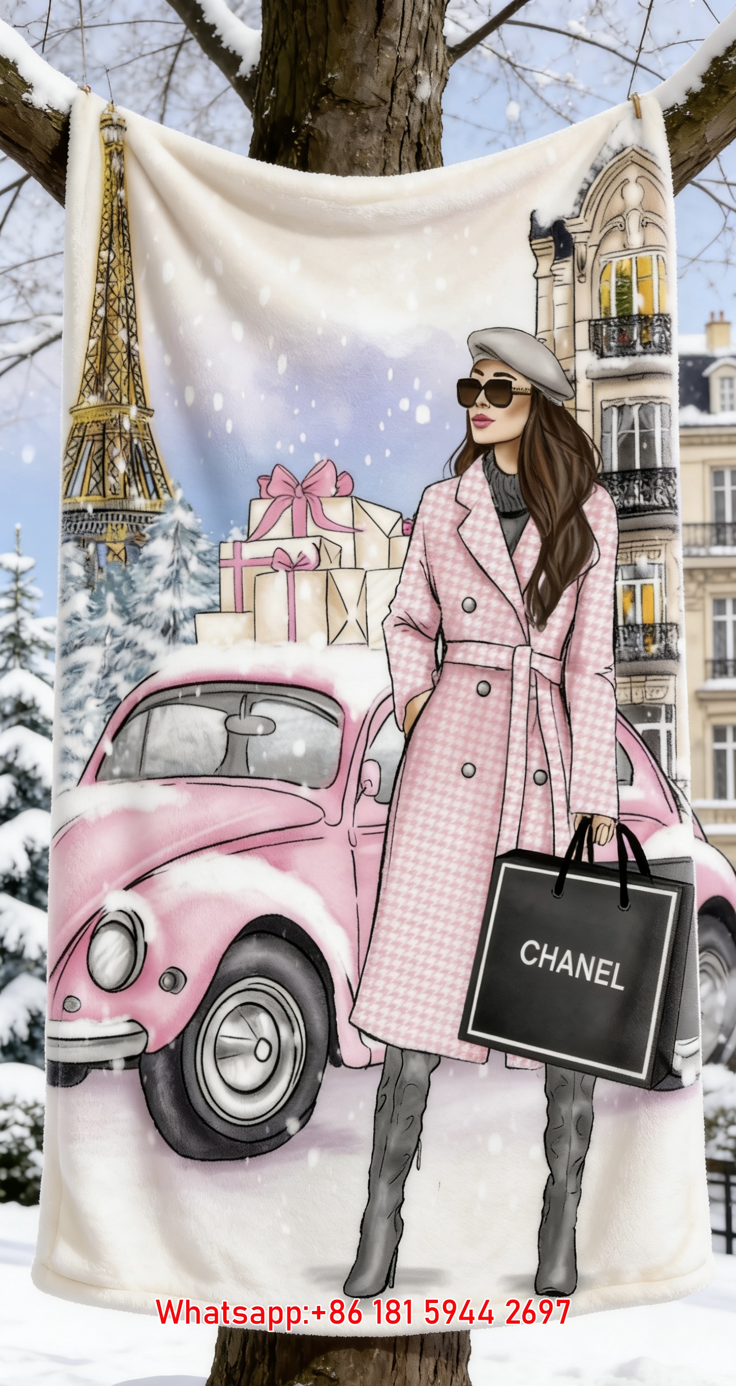 Chanel Paris Winter Fashion Flannel Throw Blanket IMG_6889